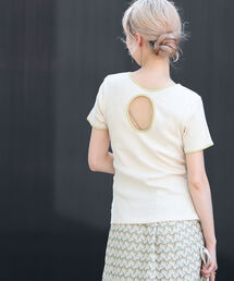 Ray BEAMS | Ray BEAMS / バックホール ギャザー Tシャツ(Tシャツ/カットソー)