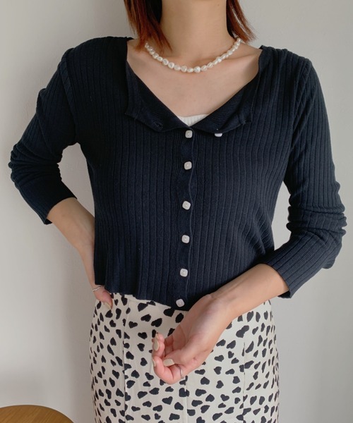 at12:03(アットイチニーゼロサン)の「【カラバリ豊富】デイリーリブカーディガン(カーディガン/ボレロ・レディース・ホワイト/ブラック/サックスブルー/ピンク/グリーン・FREE)」の17枚目の写真