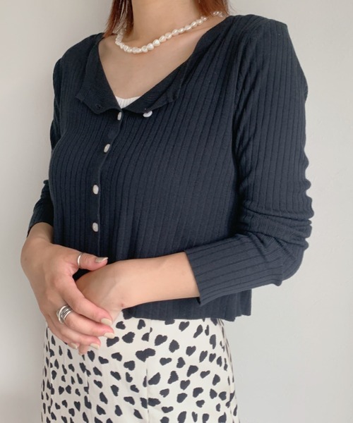 at12:03(アットイチニーゼロサン)の「【カラバリ豊富】デイリーリブカーディガン(カーディガン/ボレロ・レディース・ホワイト/ブラック/サックスブルー/ピンク/グリーン・FREE)」の18枚目の写真