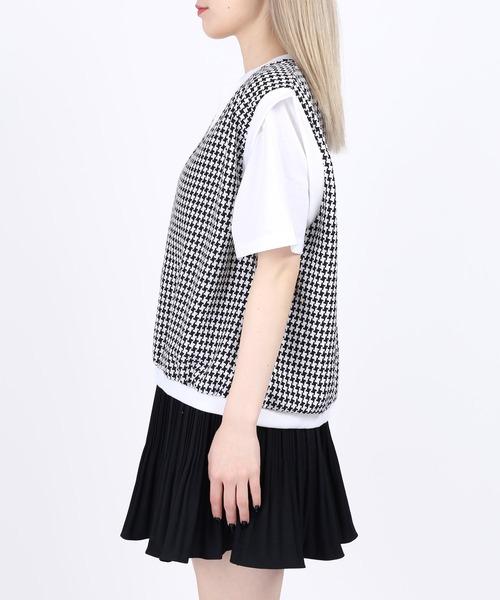 WC（ダブル シー）の「千鳥柄サマーベスト（ベスト・レディース・ブラック/サックスブルー/ホワイト・FREE）」の10枚目の写真