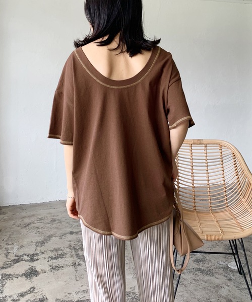 LIAN（リアン）の「バックオープンルーズTシャツ（Tシャツ