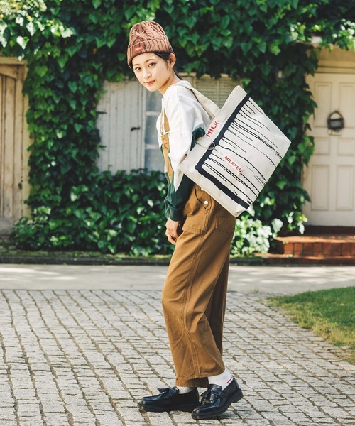 MILKFED.(ミルクフェド)の「LOGO CABLE KNIT CAP(ニットキャップ/ビーニー・レディース・ブラック/ブラウン/グレー/ベージュ/レッド・ONE SIZE)」の7枚目の写真