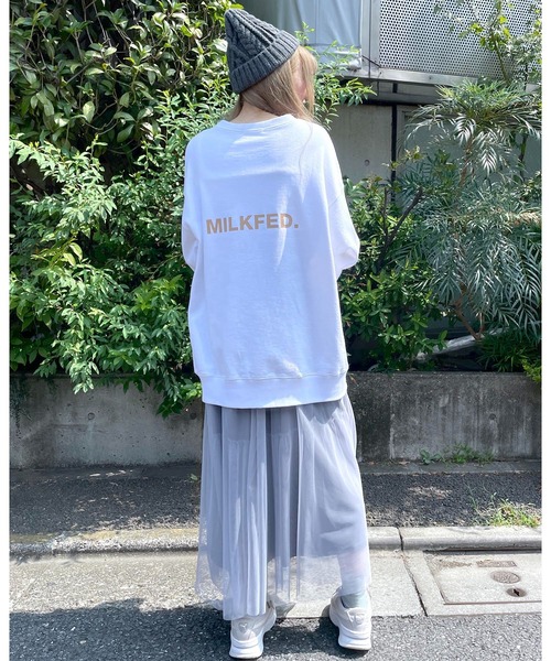 MILKFED.(ミルクフェド)の「LOGO CABLE KNIT CAP(ニットキャップ/ビーニー・レディース・ブラック/ブラウン/グレー/ベージュ/レッド・ONE SIZE)」の11枚目の写真