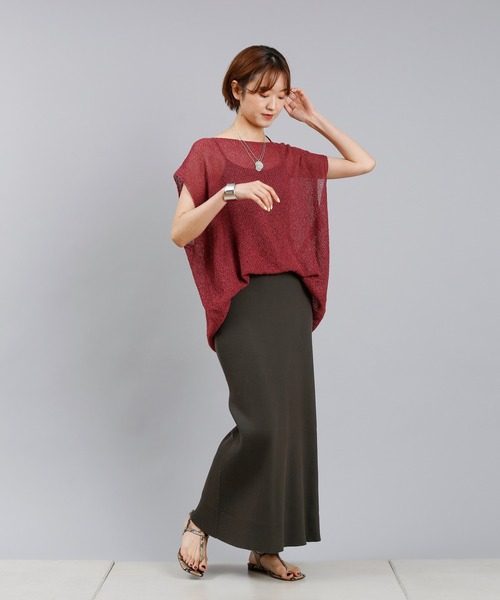 DouDou(ドゥドゥ)の「和紙フレンチプルオーバー(ニット/セーター・レディース・グリーン/ネイビー/ボルドー・FREE)」の17枚目の写真