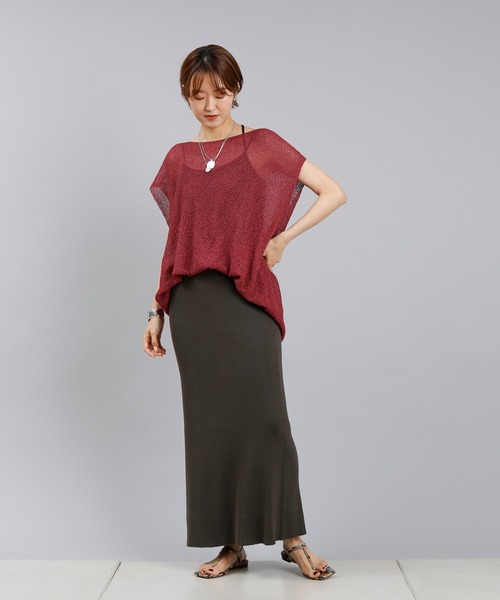 DouDou(ドゥドゥ)の「和紙フレンチプルオーバー(ニット/セーター・レディース・グリーン/ネイビー/ボルドー・FREE)」の9枚目の写真