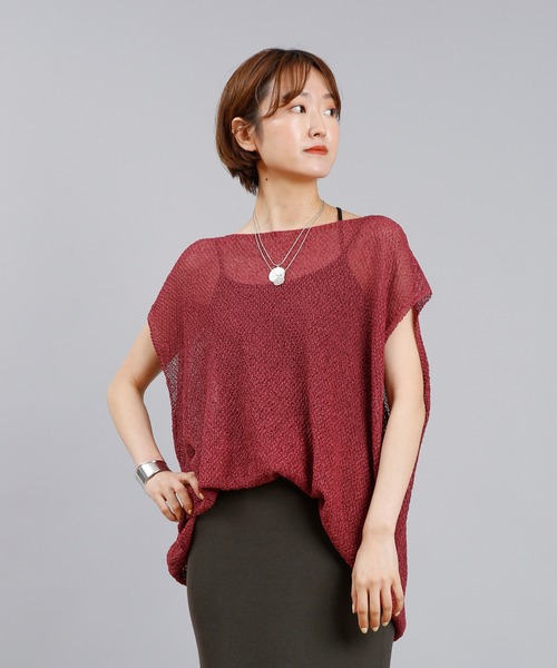 DouDou(ドゥドゥ)の「和紙フレンチプルオーバー(ニット/セーター・レディース・グリーン/ネイビー/ボルドー・FREE)」の22枚目の写真