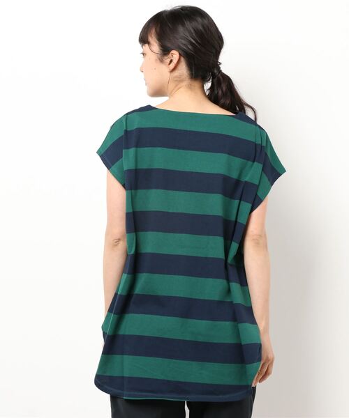 Te chichi（テチチ）の「フレンチスリーブボーダーカットソー（Tシャツ/カットソー・レディース・グレー/オフホワイト/グリーン・ﾌﾘ-）」の4枚目の写真