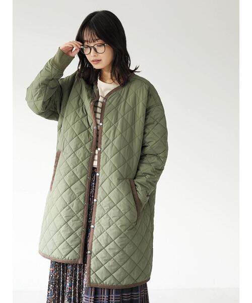 セール】キルティングノーカラーコート ＊◇（ノーカラーコート