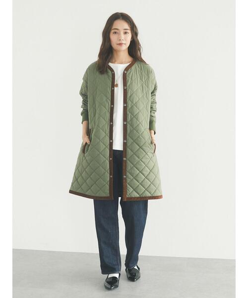 セール】キルティングノーカラーコート ＊◇（ノーカラーコート