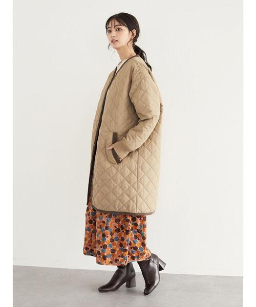 CRAFT STANDARD BOUTIQUE(クラフトスタンダードブティック)の「キルティングノーカラーコート *◇(ノーカラーコート・レディース・オリーブ/ベージュ/ブラック・M/L)」の6枚目の写真