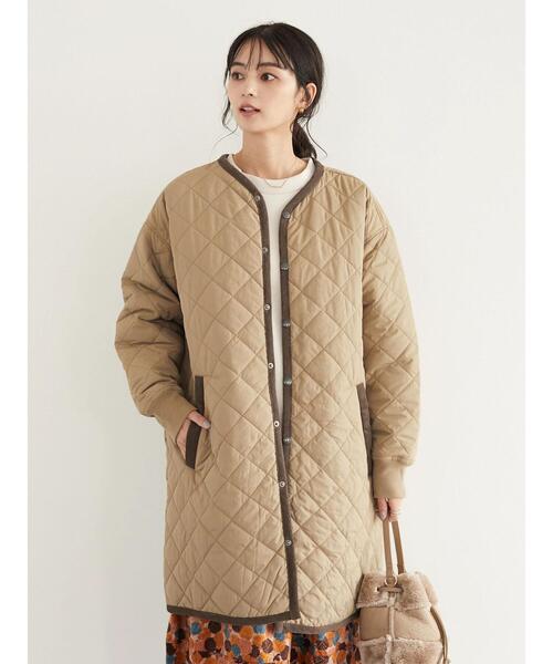 CRAFT STANDARD BOUTIQUE(クラフトスタンダードブティック)の「キルティングノーカラーコート *◇(ノーカラーコート・レディース・オリーブ/ベージュ/ブラック・M/L)」の7枚目の写真