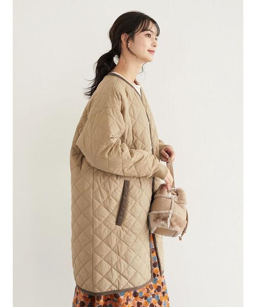 CRAFT STANDARD BOUTIQUE(クラフトスタンダードブティック)の「キルティングノーカラーコート *◇(ノーカラーコート・レディース・オリーブ/ベージュ/ブラック・M/L)」の8枚目の写真