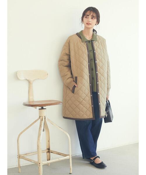 CRAFT STANDARD BOUTIQUE(クラフトスタンダードブティック)の「キルティングノーカラーコート *◇(ノーカラーコート・レディース・オリーブ/ベージュ/ブラック・M/L)」の9枚目の写真