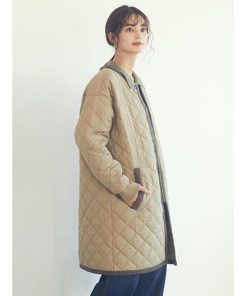 セール】キルティングノーカラーコート ＊◇（ノーカラーコート