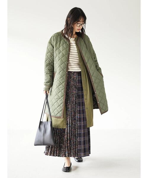 CRAFT STANDARD BOUTIQUE(クラフトスタンダードブティック)の「キルティングノーカラーコート *◇(ノーカラーコート・レディース・オリーブ/ベージュ/ブラック・M/L)」の13枚目の写真