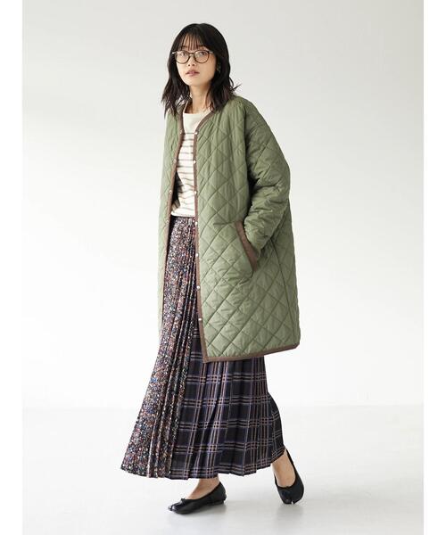 CRAFT STANDARD BOUTIQUE(クラフトスタンダードブティック)の「キルティングノーカラーコート *◇(ノーカラーコート・レディース・オリーブ/ベージュ/ブラック・M/L)」の15枚目の写真