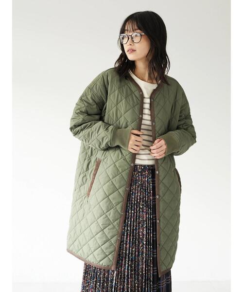 セール】キルティングノーカラーコート ＊◇（ノーカラーコート