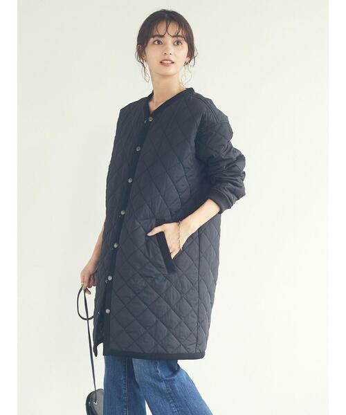 CRAFT STANDARD BOUTIQUE(クラフトスタンダードブティック)の「キルティングノーカラーコート *◇(ノーカラーコート・レディース・オリーブ/ベージュ/ブラック・M/L)」の18枚目の写真