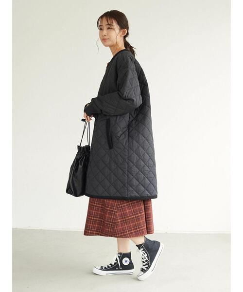 CRAFT STANDARD BOUTIQUE(クラフトスタンダードブティック)の「キルティングノーカラーコート *◇(ノーカラーコート・レディース・オリーブ/ベージュ/ブラック・M/L)」の20枚目の写真