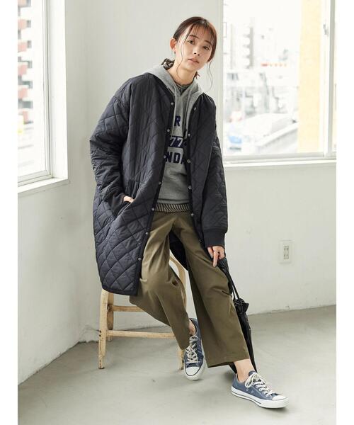 CRAFT STANDARD BOUTIQUE(クラフトスタンダードブティック)の「キルティングノーカラーコート *◇(ノーカラーコート・レディース・オリーブ/ベージュ/ブラック・M/L)」の21枚目の写真