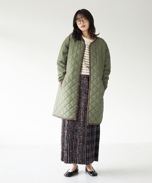 CRAFT STANDARD BOUTIQUE(クラフトスタンダードブティック)の「キルティングノーカラーコート *◇(ノーカラーコート・レディース・オリーブ/ベージュ/ブラック・M/L)」の3枚目の写真