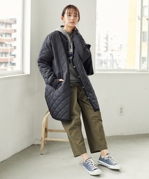 キルティングノーカラーコート　＊◇