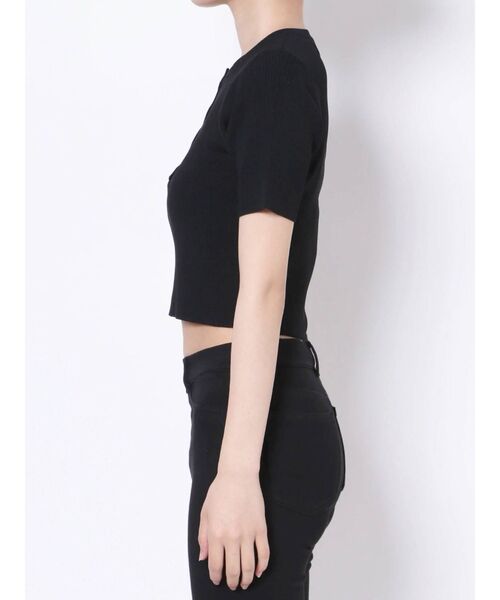 EVRIS（エヴリス）の「フロントヘンリーリブニットトップス（ニット/セーター・レディース・ブラック/オレンジ/グリーン/アイボリー・FREE）」の22枚目の写真