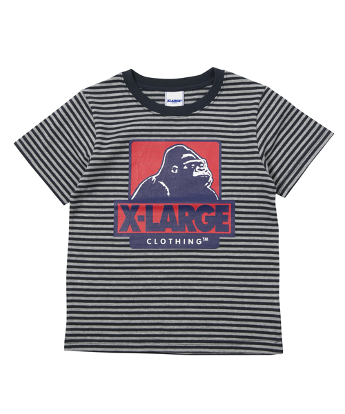 XLARGE KIDS（エクストララージキッズ）の「STRIPED S/S TEE OG（Tシャツ/カットソー・キッズ・ネイビー/レッド/ブラック・6T/7T/5T/4T/8T）」の2枚目の写真