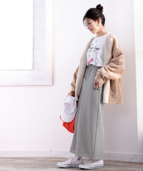 Java(ジャバ)の「《JaVaジャバ コラボ》大人カジュアル。裏起毛マキシスカート(スカート・レディース・ブラック/グレー・MEDIUM/LARGE/X-LARGE/SMALL/XX-LARGE)」の15枚目の写真