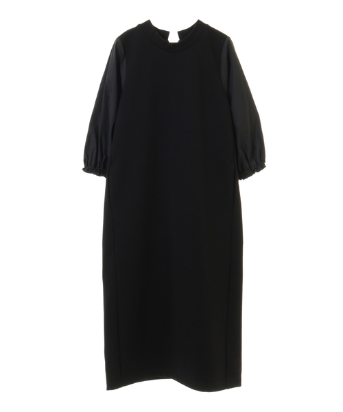 alcali（アルカリ）の「スピンドルシャツ袖ジャージーワンピ（ワンピース・レディース・アイボリー/ブラック・FREE）」の2枚目の写真