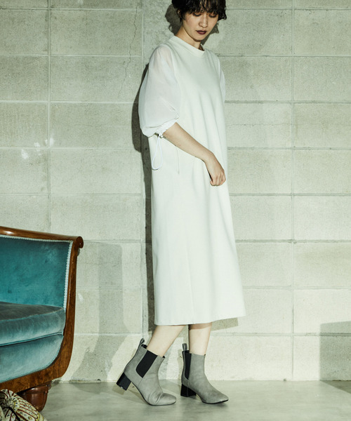 alcali（アルカリ）の「スピンドルシャツ袖ジャージーワンピ（ワンピース・レディース・アイボリー/ブラック・FREE）」の3枚目の写真
