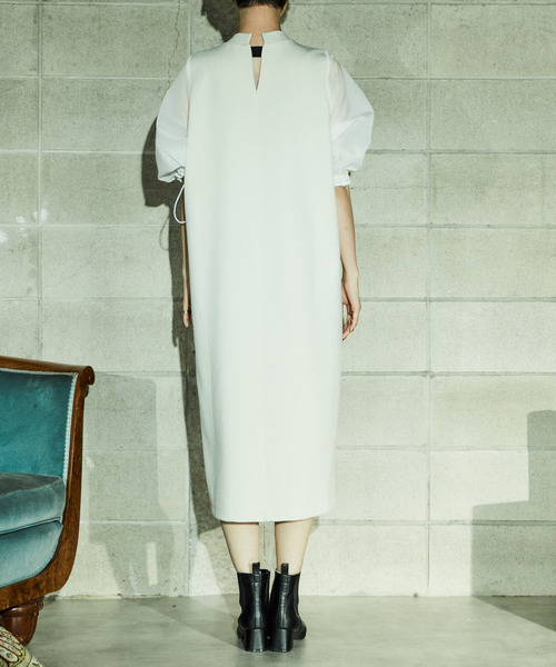 alcali（アルカリ）の「スピンドルシャツ袖ジャージーワンピ（ワンピース・レディース・アイボリー/ブラック・FREE）」の6枚目の写真