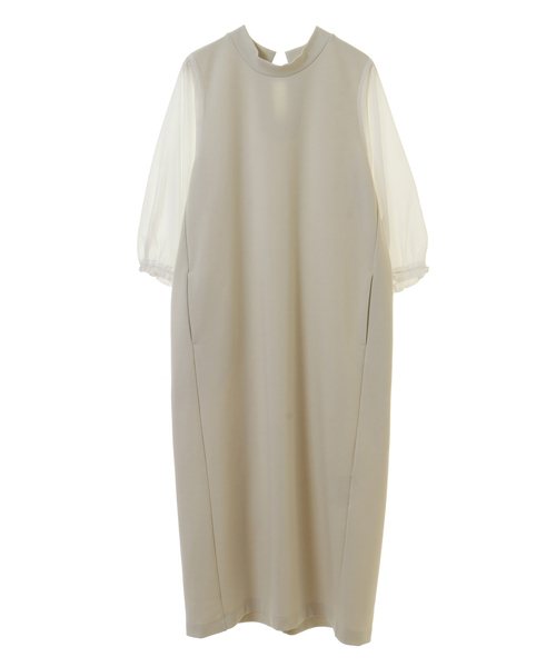 alcali（アルカリ）の「スピンドルシャツ袖ジャージーワンピ（ワンピース・レディース・アイボリー/ブラック・FREE）」の7枚目の写真