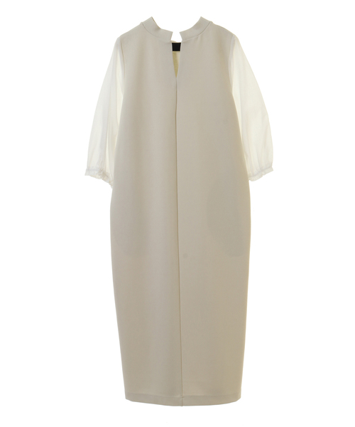 alcali（アルカリ）の「スピンドルシャツ袖ジャージーワンピ（ワンピース・レディース・アイボリー/ブラック・FREE）」の8枚目の写真