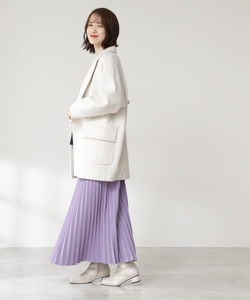 N.(N. Natural Beauty Basic)(エヌエヌナチュラルビューティーベーシック)の「【S Size Line】◆ビーバーメルトンラグランテーラーショートコート(チェスターコート・レディース・ライトブルー/ネイビー/グレー/オフホワイト/ホワイト系その他・SMALL/MEDIUM)」の10枚目の写真