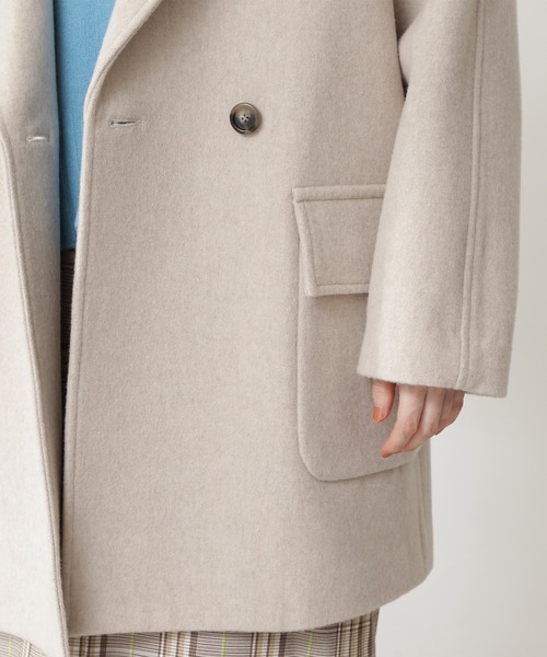 N.(N. Natural Beauty Basic)(エヌエヌナチュラルビューティーベーシック)の「【S Size Line】◆ビーバーメルトンラグランテーラーショートコート(チェスターコート・レディース・ライトブルー/ネイビー/グレー/オフホワイト/ホワイト系その他・SMALL/MEDIUM)」の13枚目の写真
