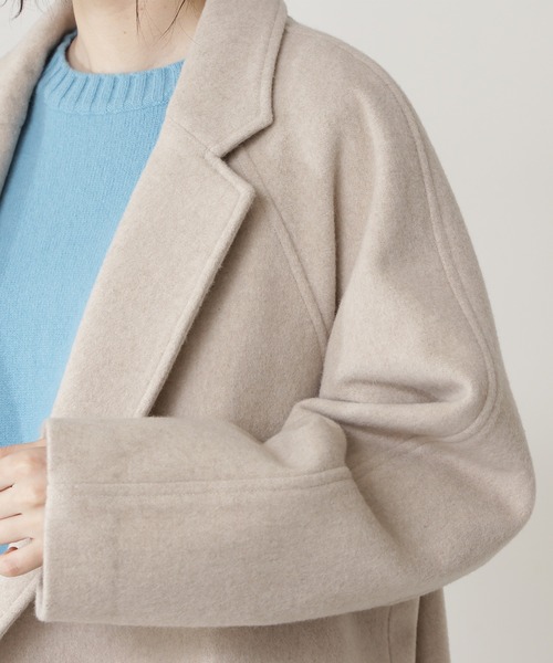 N.(N. Natural Beauty Basic)(エヌエヌナチュラルビューティーベーシック)の「【S Size Line】◆ビーバーメルトンラグランテーラーショートコート(チェスターコート・レディース・ライトブルー/ネイビー/グレー/オフホワイト/ホワイト系その他・SMALL/MEDIUM)」の16枚目の写真