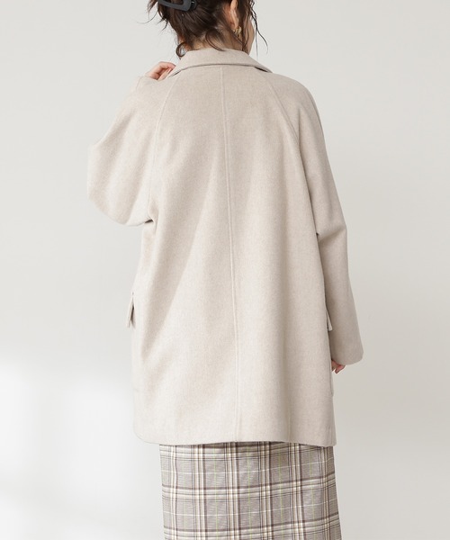 N.(N. Natural Beauty Basic)(エヌエヌナチュラルビューティーベーシック)の「【S Size Line】◆ビーバーメルトンラグランテーラーショートコート(チェスターコート・レディース・ライトブルー/ネイビー/グレー/オフホワイト/ホワイト系その他・SMALL/MEDIUM)」の18枚目の写真