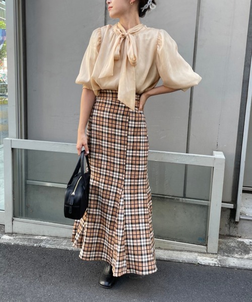 one after another NICE CLAUP（ワンアフターアナザーナイスクラップ）の「バックレースアップマーメイドスカート（スカート・レディース・ブラック/ブラウン/ホワイト系その他/ブラック系その他/ベージュ系その他・MEDIUM/LARGE）」の15枚目の写真