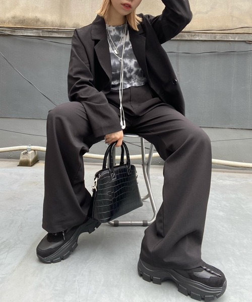 WEGO(ウィゴー)の「WEGO/テーラードジャケット(テーラードジャケット・レディース・ブラック/ブラウン/グレー/ベージュ系その他2/ブラック系その他3・FREE)」の2枚目の写真