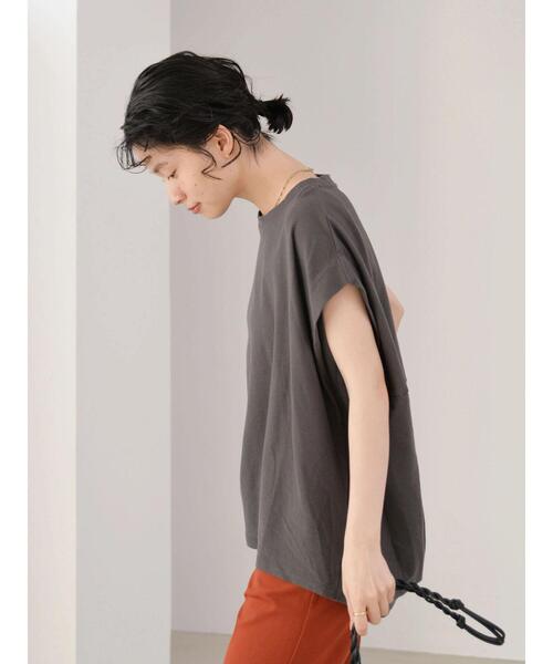 AMERICAN HOLIC（アメリカンホリック）の「ジョーゼットバックドレープカットプルオーバー（Tシャツ/カットソー・レディース・モカ/チャコールグレー/ブルー・L/M）」の18枚目の写真