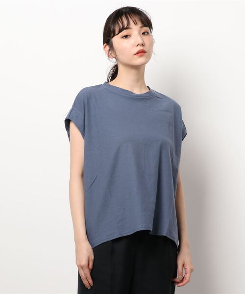 AMERICAN HOLIC（アメリカンホリック）の「ジョーゼットバックドレープカットプルオーバー（Tシャツ/カットソー・レディース・モカ/チャコールグレー/ブルー・L/M）」の4枚目の写真