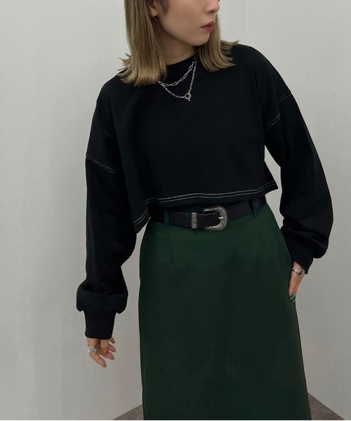 apres jour mignon（アプレジュールミニョン）の「配色ステッチショートロンＴ【ZOZOTOWN限定アイテム】（Tシャツ/カットソー・レディース・ブラック/オフホワイト/ブルー/ナチュラル・X-LARGE/フリー）」の16枚目の写真