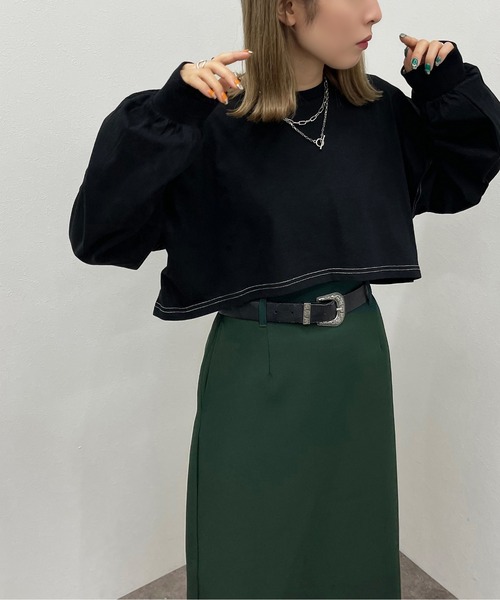 apres jour mignon（アプレジュールミニョン）の「配色ステッチショートロンＴ【ZOZOTOWN限定アイテム】（Tシャツ/カットソー・レディース・ブラック/オフホワイト/ブルー/ナチュラル・X-LARGE/フリー）」の19枚目の写真