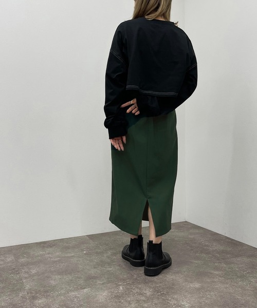 apres jour mignon（アプレジュールミニョン）の「配色ステッチショートロンＴ【ZOZOTOWN限定アイテム】（Tシャツ/カットソー・レディース・ブラック/オフホワイト/ブルー/ナチュラル・X-LARGE/フリー）」の10枚目の写真