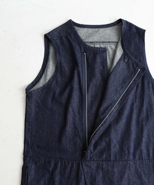 antiqua（アンティカ）の「ノンウォッシュデニムオールインワン（つなぎ/オールインワン・レディース・ノンウォッシュ・FREE）」の3枚目の写真