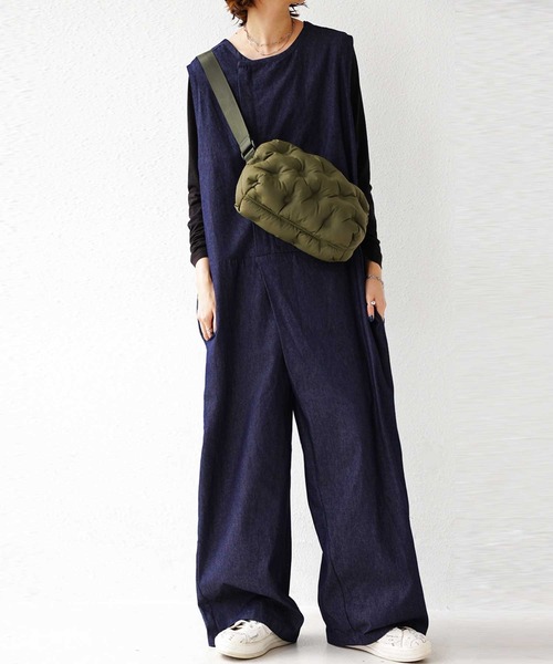 antiqua（アンティカ）の「ノンウォッシュデニムオールインワン（つなぎ/オールインワン・レディース・ノンウォッシュ・FREE）」の6枚目の写真