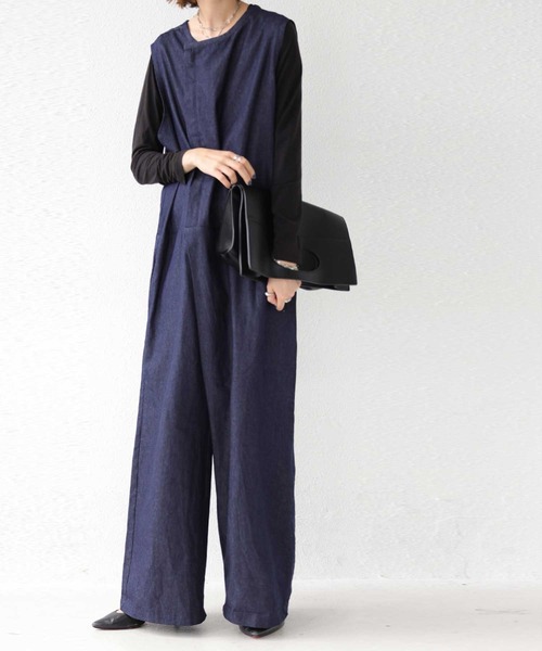 antiqua（アンティカ）の「ノンウォッシュデニムオールインワン（つなぎ/オールインワン・レディース・ノンウォッシュ・FREE）」の14枚目の写真