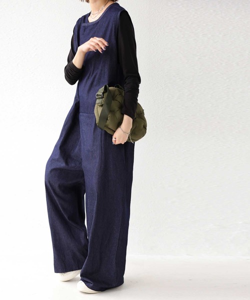 antiqua（アンティカ）の「ノンウォッシュデニムオールインワン（つなぎ/オールインワン・レディース・ノンウォッシュ・FREE）」の13枚目の写真