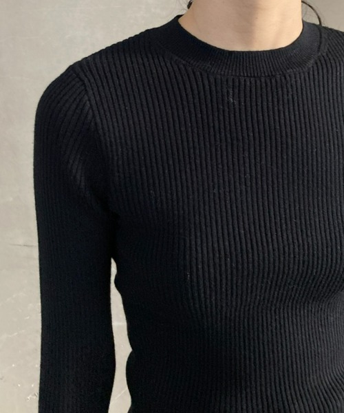 HIROSAI（ヒロサイ）の「バックオープンニット（ニット/セーター・レディース・ホワイト/ブラック/ピンク・S/M）」の5枚目の写真